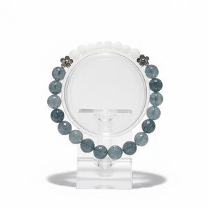 8mm Denim Blue Jade Bracelet